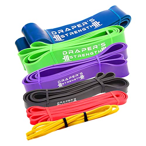 Draper's Strength Heavy Duty Resistance Stretch Loop Bands for Powerlifting Workout Exercise and Assisted Pull Ups