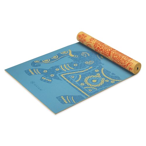 Gaiam Yoga Mat - Premium 6mm Print Reversible Extra Thick Non Slip Exercise & Fitness Mat for All Types of Yoga, Pilates & Floor Workouts (68" x 24" x 6mm Thick)