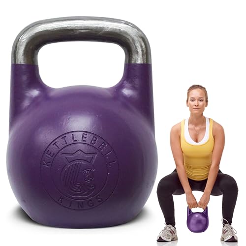 Kettlebell Kings Competition Kettlebells Weight (35mm handle) 8-48 KG | Hand weights Workout Gym Equipment & Strength training sets for Women & Men for Home Gym | Suitable for High Repetition Workouts