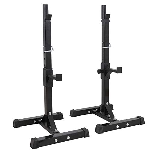 F2C Max Load 550Lbs Pair of Adjustable Squat Rack 41"-66" Sturdy Steel Barbell Rack Free Bench Press Stands GYM/Home Gym Portable Dumbbell Racks Stands