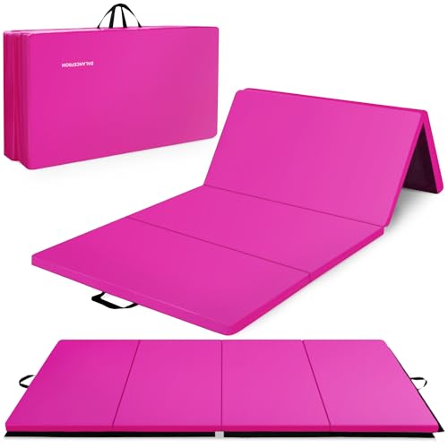BalanceFrom 10x4 Feet 4-Panel Folding Gymnastics Mat  2-Inch Thick Pad with Vinyl Surface and Carrying Handles for Tumbling, Yoga, Pilates, Home Workouts, and Martial Arts