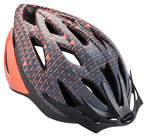 Schwinn Thrasher Helmet for Adults, Size 58-62 cm for Riders Ages 14+, Microshell, Adjustable Dial & Straps, Interior Padding, Air Vents, Lighted or Unlit, Visor, Adult Bike Helmet