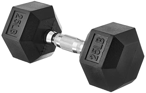 Amazon Basics Rubber Hex Dumbbell (25 lb)
