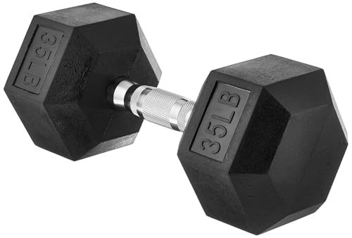 Amazon Basics Rubber Hex Dumbbell (35 lb)