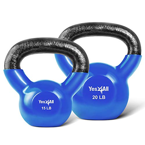 Yes4All Kettlebell, Vinyl Coated Cast Iron Sets (ASIN B078YQ76KY)