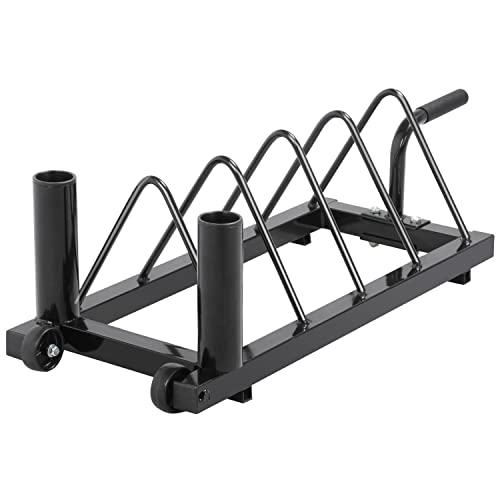 Yaheetech Horizontal Barbell Bumper Plate Rack