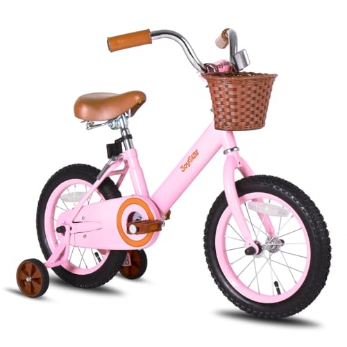 JOYSTAR Vintage Kids Bike with Training Wheels & Basket, 12 14 16 Inch Girls Bike for 2-7 Years Old, Children Bicycles, Multiple Colors