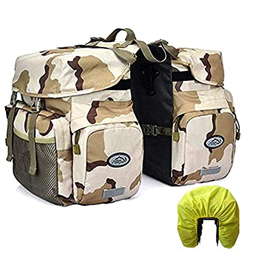 ZTZ Bike Bags for Bicycles Rear Rack, Waterproof Rear Bike Rack Bag with Rain Cover and Reflective Trim
