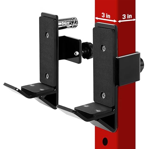 Yes4All Power Rack J-Hooks & Attachments  Heavy Duty Barbell Holders Compatible with 2x2 & 3x3 Power Racks for Home Gym