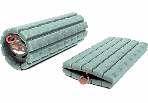 Morph Foam Roller (Bravo-Sage): Collapsible Travel Foam Roller for Pain Relief, Workout Muscle Recovery, Back Massager, Deep Tissue Leg Massage, Back Cracker, Stretcher; Small, Portable