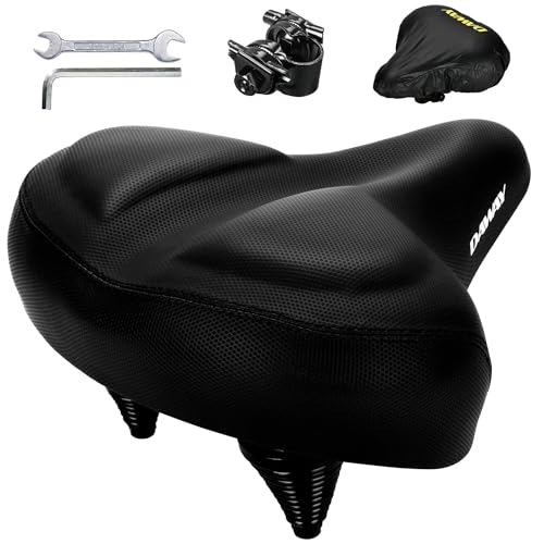 DAWAY C40 Ultra Comfortable Oversized Bike Seat - Memory Foam Padded, Extra Wide Bicycle Saddle, Ergonomic Replacement Cushion for Men Women - Fits for Peloton, Cruiser, Mountain, Road, Exercise Bikes