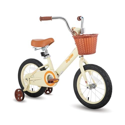 JOYSTAR Vintage Kids Bike with Training Wheels & Basket