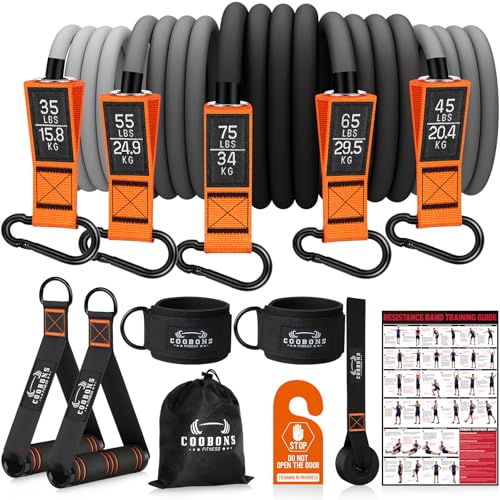 Resistance Bands with Handles (COOBONS B07TG9YBLK)
