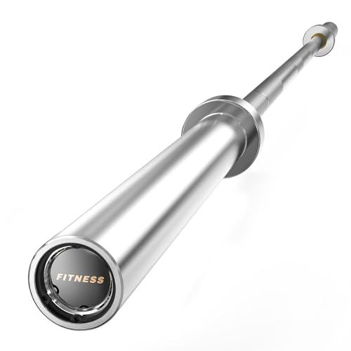 PAPABABE Olympic Barbell 2inch 45lb Weight Bar for Strength Training 7ft Olympic Bar 1000lb/1500lb Weight Capacity Chrome Plating Knurled Grip for Bench Press Deadlift Squat
