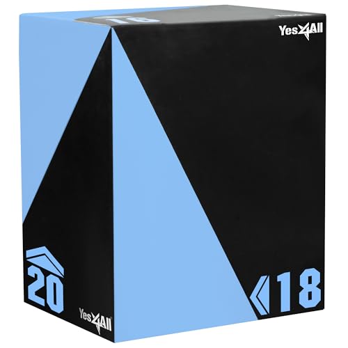 Yes4All 3 in 1 Foam Plyometric Jump Box for Training & Conditioning - Plyo Jump Box for Fitness Workout Exercise