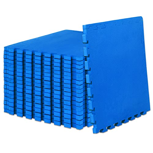 ProsourceFit Extra Thick Puzzle Mat — 1" Blue