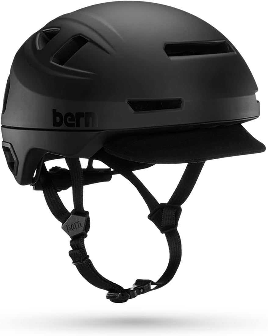 Bern Hudson Commuter Bike Helmet with MIPS, Rated for E-Bike, Integrated LED Rear Light and U-Lock Compatibility