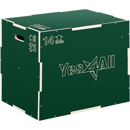 Yes4All 3 in 1 Non-Slip Wooden Plyo Box