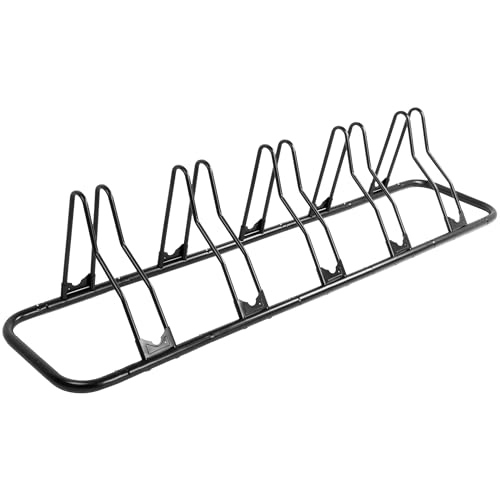 CyclingDeal Bike Rack Floor Parking Bike Stand for up to 6 Bicycles | Indoor, Home & Garage Storage Rack | Stable & Secure Bicycle Stand w/Tire Grooves Up to 29", Holding Plates & Custom Spacing