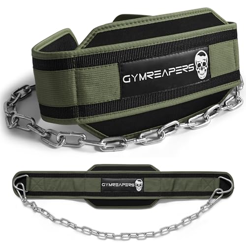 Gymreapers Dip Belt With Chain For Weightlifting, Pull Ups, Dips - Heavy Duty Steel Chain For Added Weight Training