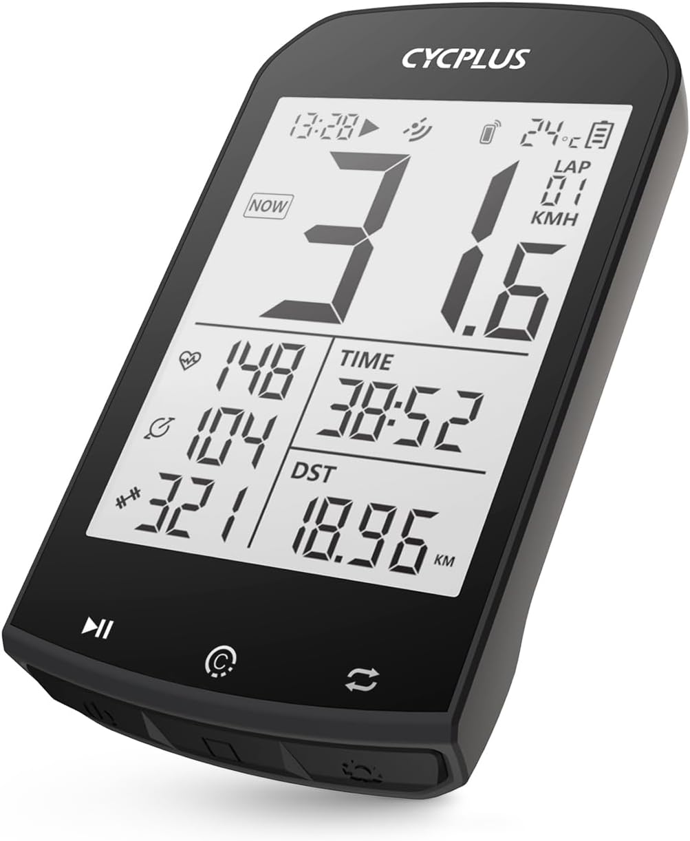 CYCPLUS GPS Wireless Bike Computer, Cycling Computer GPS with Bluetooth/ANT+, Bike Speedometer with 2.9" LCD Screen, Auto Backlight IPX6 Waterproof (New Upgraded)