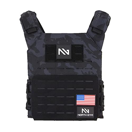 Northgym Adjustable Weighted Vest/Incl. 3D Weight Plates in 14lbs / 20lbs/ 30lbs/ 42.5lbs - Optimized Weight Distribution and with Curved Plates for Running, Functional Training and Working Out