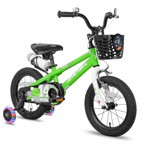 JOYSTAR Pluto 12 14 16 18 20 Inch Kids Bike with Light Up Training Wheels, Kids' Bicycle for Boys Girls Age 3-12 Years, Children Bikes, Multiple Colors