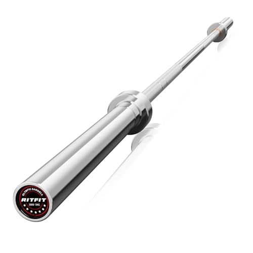 RITFIT 7FT Olympic Barbell for Strength and Weightlifting Training - 2 Inch Olympic Bar for Squat, Deadlift, Bench Press, Curl, Overhead Press - 500lbs/1000lbs/1500lbs Capacity
