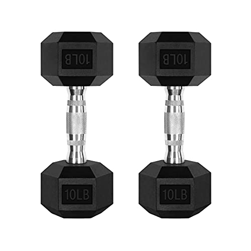 RitFit 5-300LBS Rubber Encased Hex Dumbbell Sets with Optional Rack for Home Gym, Coated Hand Weights for Strength Training, Workouts