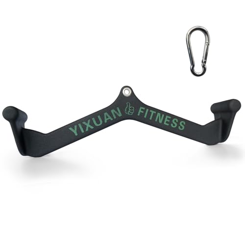 Thickened Steel Wide Grip & Close Grip Lat Pulldown Attachments - V Bar, Double D Row Handle & Tricep Press Down Bar for Home Gym Cable Machine Accessories