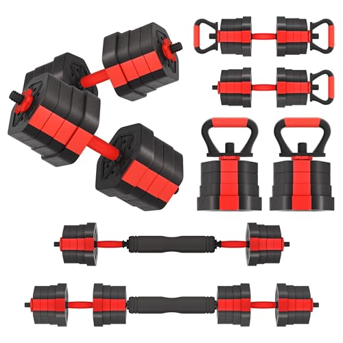 VIVITORY Dumbbell Sets Adjustable Weights, Free Weights with Connector (up to 65 lb)