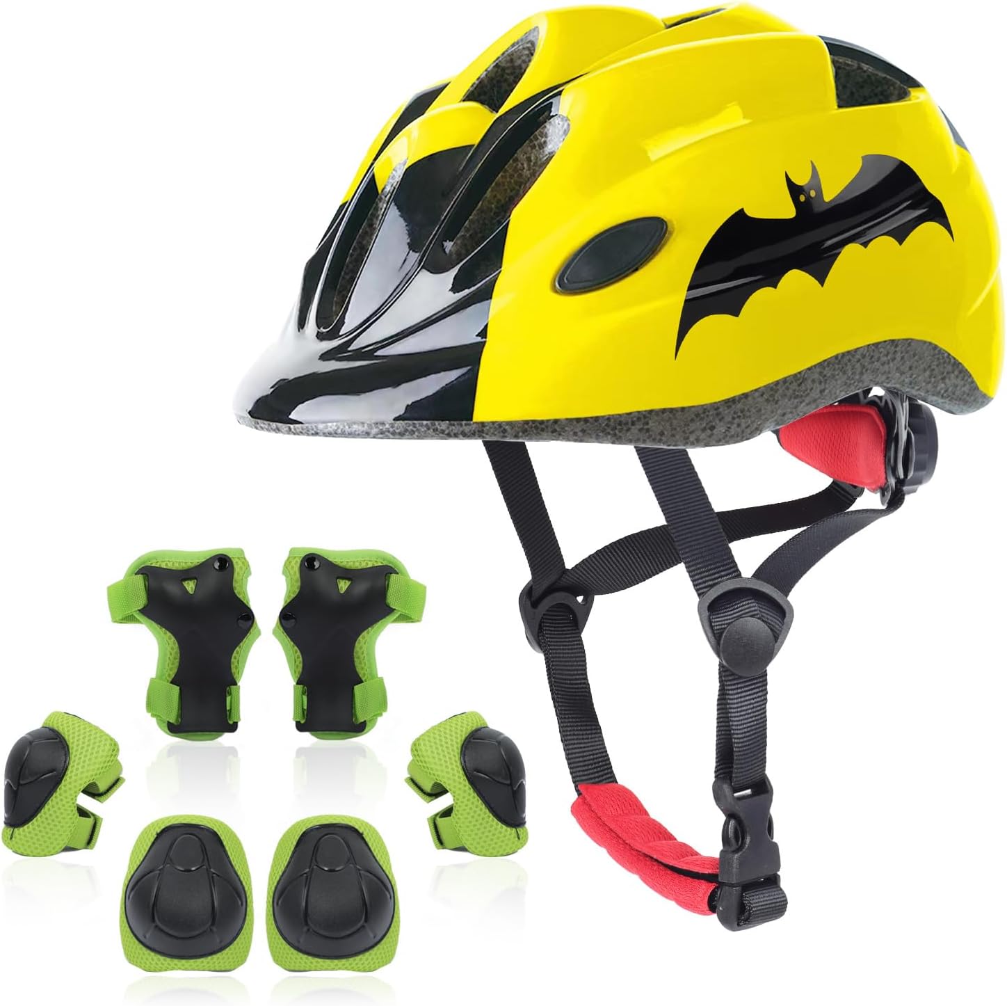 Kids Helmet Set, Toddler Helmet for Boys Girls Age 3-8 with Knee Elbow Pads Wrist Guards for Bike Skating Skateboard Cycling Scooter Rollerblading