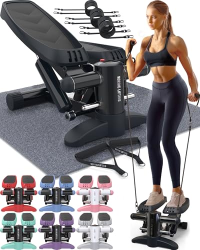 Nordic Lifting Mini Stepper Machine  Stair Climber w/Resistance Bands & LCD  Home Workout Stepper
