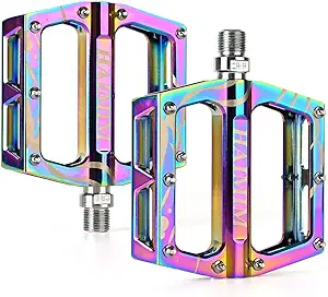 HAIMIM Road Bike Pedals 9/16 Sealed Bearing Mountain Bicycle Flat Pedals Lightweight Aluminum Alloy Wide Platform