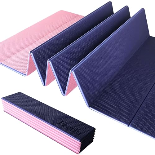 Foldable Yoga Mat - 6mm & 8mm Thick, Large, Lightweight, and Easy to Store - Anti-Slip Folding Exercise Mat for Yoga, Pilates, Home Workouts, and Floor Exercises