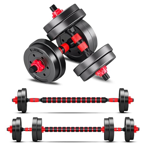 Adjustable-Dumbbells-Sets,Free Weights-Dumbbells Set of 2 Convertible To Barbell A Pair of Lightweight for Home Gym,Women and Men Equipment