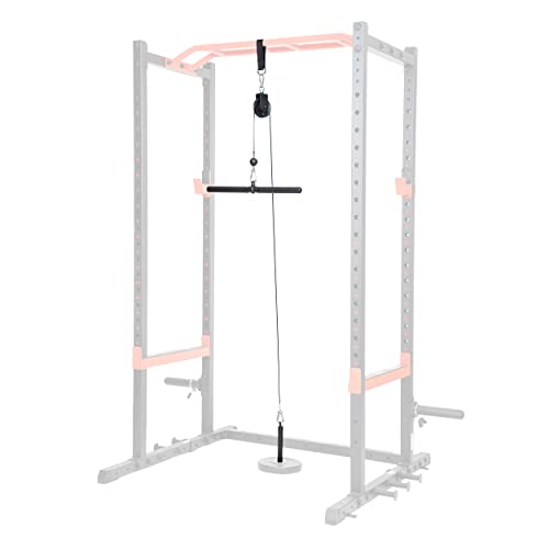 Sunny Health & Fitness Power Cage Squat Rack Upgrade Attachments, Dip Bar, Plate Bar Holder, Belt Squat, J Hook, Lat, Adapter, U Ring, Pull Up Bar, Landmine, Captain's Chair, Tricep Rope For Home Gym