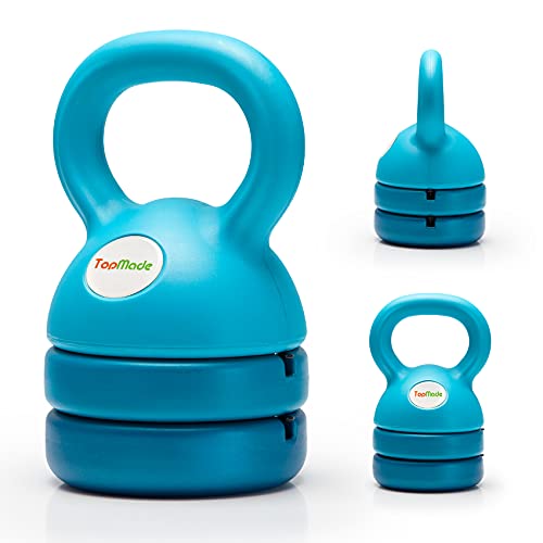 TopMade Adjustable Kettlebell Weights Set Cast Iron Exercise Fitness Kettle Ball Grip 5, 8, 9,12lb Free Weight Men Women Kettlebells for Home Gym Workout Ballistic, Core,Strength Training