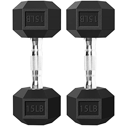 Balelinko 15 lb Hex Dumbbells