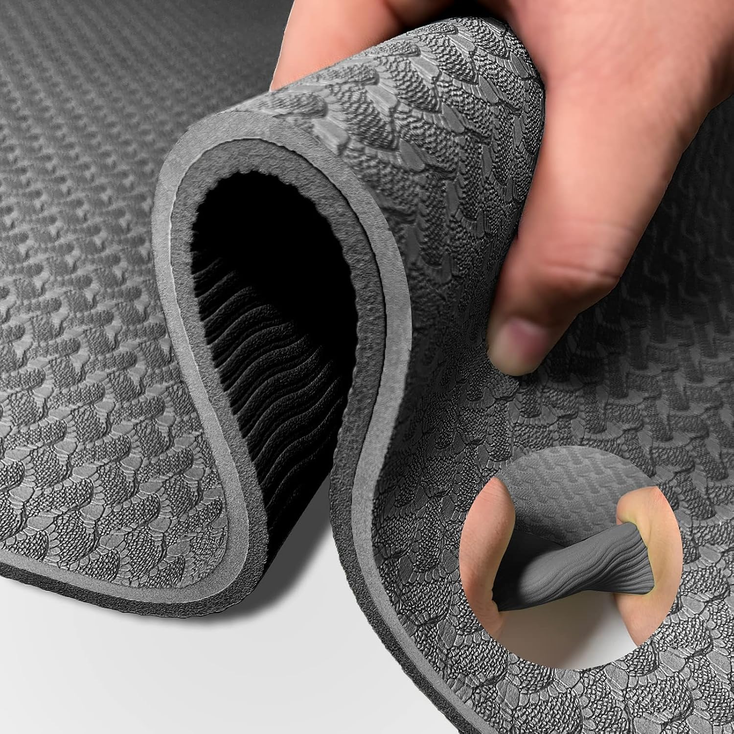 Yoga Mat 1/3 inch QMKGEC Exercise Mats 8mm TPE Non-Slip Extra Thick High-Density Eco Friendly for Yoga Workout Pilates Yoga Mats for Women Men