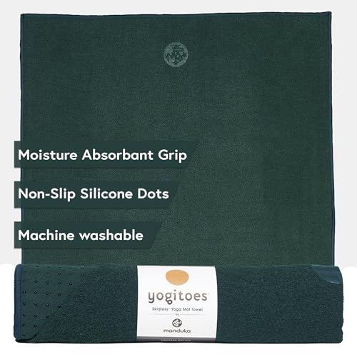 Manduka Yogitoes Hot Yoga Mat Towel - 71" | Moisture Activated Grip | Patented Silicone Nubs | Highly Absorbent, Durable & Easy Care | Made from Recycled Materials | 71 x 24 Inches