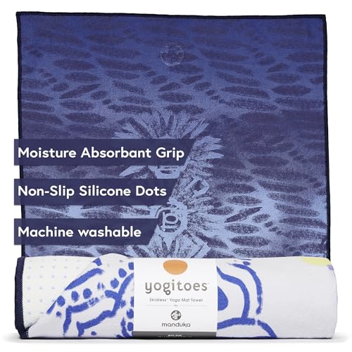 Manduka Yogitoes Hot Yoga Mat Towel - 71" | Moisture Activated Grip | Patented Silicone Nubs | Highly Absorbent, Durable & Easy Care | Made from Recycled Materials | 71 x 24 Inches