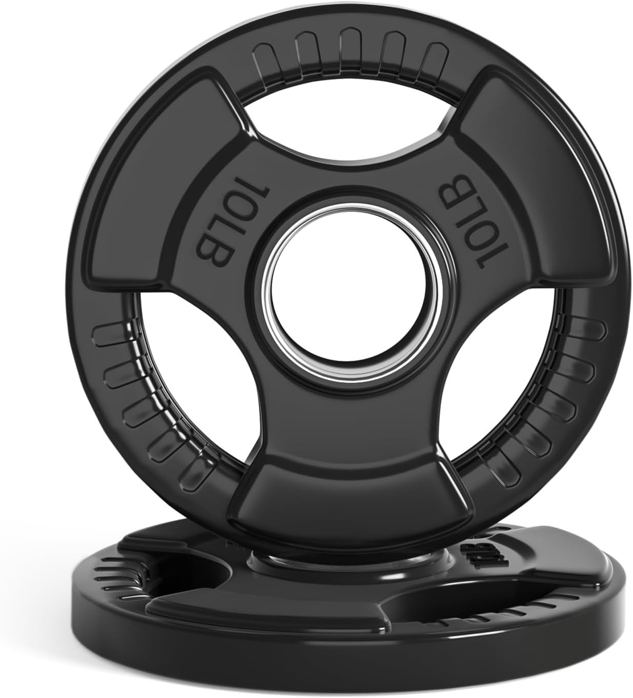 LIONSCOOL 2-Inch Rubber Olympic Grip Weight Plates for Strength Training, Weightlifting, Solid Cast Iron Plate for Barbell in Single/Pair/Set for Home & Gym (2.5-45LB), One Year Warranty