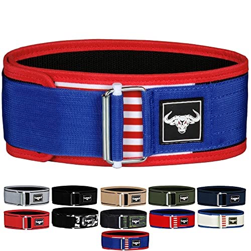 IBRO Quick Locking Premium Weight Lifting Belt - Powerlifting, Cross Training for Men and Women - 4 Inch Back Support, Metal Buckle - Professional Fitness, Olympic Lifting, Deadlift