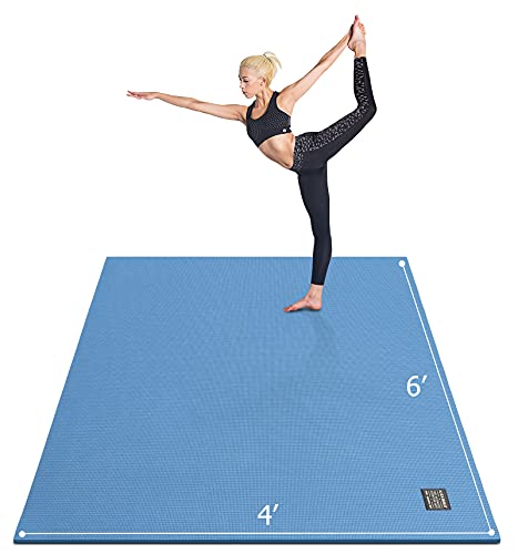 GXMMAT Large Yoga Mat 6'x4'/6'x6'/7'x5'(7mm/9mm), Extra Thick Workout Mats for Home Gym Flooring,Ultra Comfortable Non-Slip Quick Resilient Barefoot Wide Exercise Mat for Pilates,Stretching,Meditation
