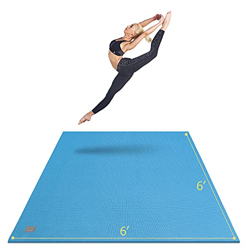 GXMMAT Large Yoga Mat 6'x4'/6'x6'/7'x5'(7mm/9mm), Extra Thick Workout Mats for Home Gym Flooring,Ultra Comfortable Non-Slip Quick Resilient Barefoot Wide Exercise Mat for Pilates,Stretching,Meditation