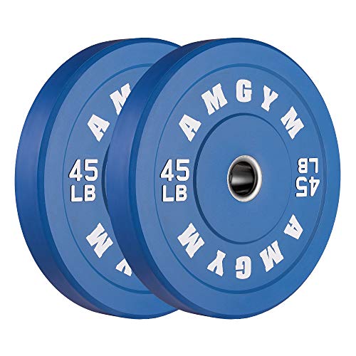 2 Inch Bumper Plates,10-500lbs,Barbell Rubber Olympic Weight Plates Set for Home Gym, Strength Training & Weight Lifting, Multiple Options Colors