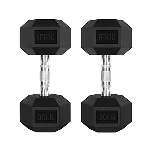 RitFit 5-300LBS Rubber Encased Hex Dumbbell Sets with Optional Rack for Home Gym, Coated Hand Weights for Strength Training, Workouts