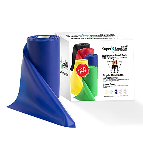 Resistance Band for Working Out - 8,16,24 Yard Resistance Bands Bulk Rolls - 10 Strengths in Light Medium and Heavy Exercise Bands - Latex Free Workout Bands Including iPhone App and e-Book