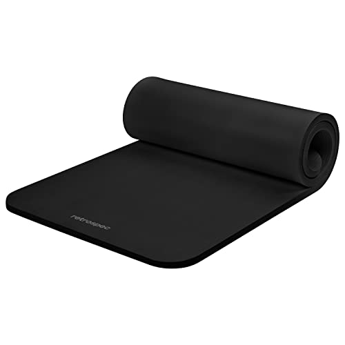 Retrospec Solana Yoga Mat 1" Thick With Nylon Strap For Men & Women - Non Slip Exercise Mat For Home Yoga, Pilates, Stretching, Floor & Fitness Workouts